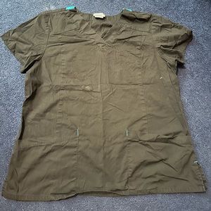 ScrubStar Black with Blue Accents Scrub Top Size Large